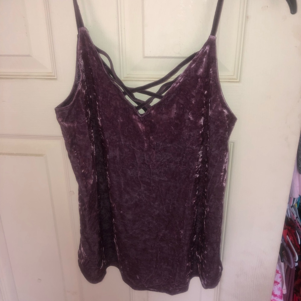 purple velvet ae top
